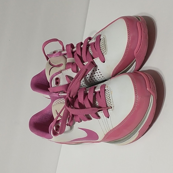 Vintage Nike Breast Cancer Ribbon white leather women size 8.5 - Picture 2 of 12